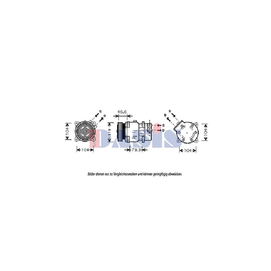 AKS Dasis 851371N Compressor, Air Conditioning for Citroen Xsara