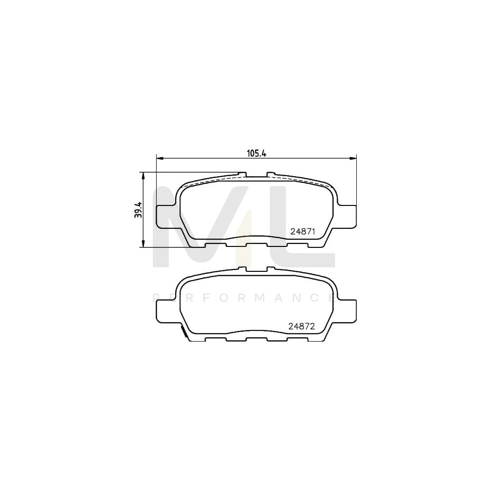 Hella 8DB 355 014-561 Brake Pad Set With Acoustic Wear Warning