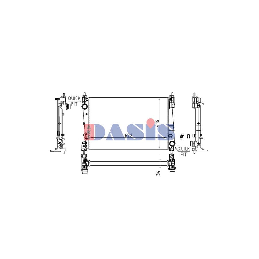 AKS Dasis 150132N Engine Radiator for Opel Corsa D Hatchback (S07)