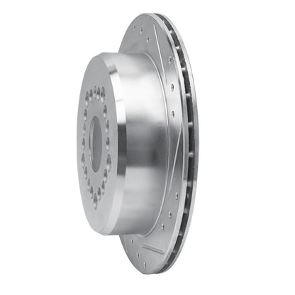 R1 Concepts R1 92-98 Lexus SC300 Rear Right Drilled & Slotted Silver Brake Rotor