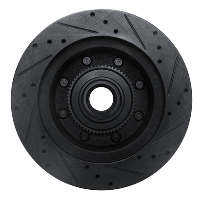 R1 Concepts R1 95-07 Ford E-350 Econoline Club Wagon Front Left Drilled & Slotted Black Brake Rotor