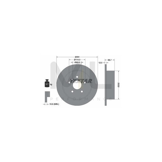 TEXTAR PRO 92144203 Brake Disc Solid, Coated, without wheel hub, without wheel studs | ML Performance Car Parts