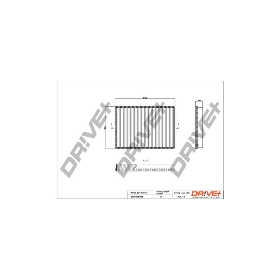 Dr!Ve+ DP1110.12.0106 Pollen Filter For VW Passat