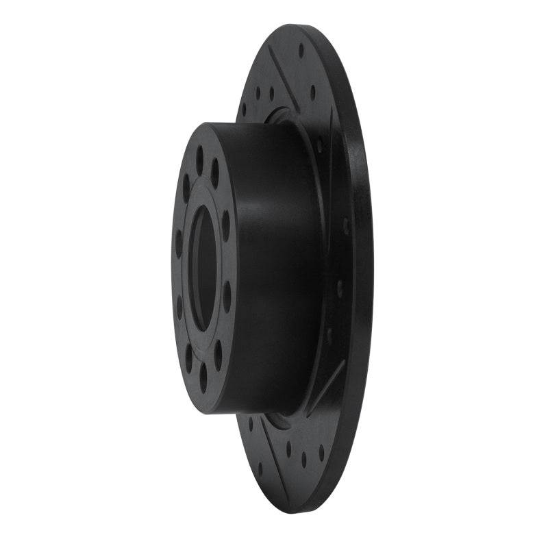 R1 Concepts R1 10-19 Audi A3 Rear Right Drilled & Slotted Black Brake Rotor