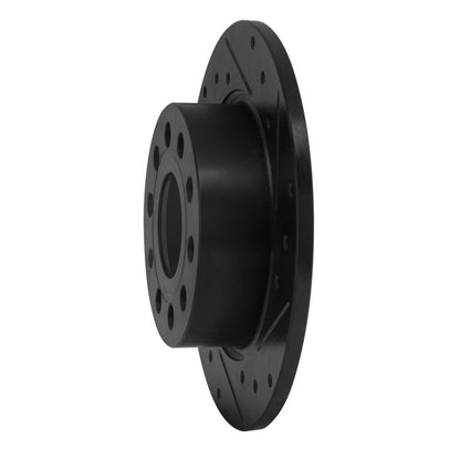 R1 Concepts R1 10-19 Audi A3 Rear Right Drilled & Slotted Black Brake Rotor