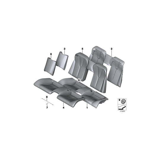 Genuine BMW 52208066571 F12 F13 Upholstery, Seat, Perforated Leather X3D8 ARAG.BRAUN (Inc. M6) | ML Performance US