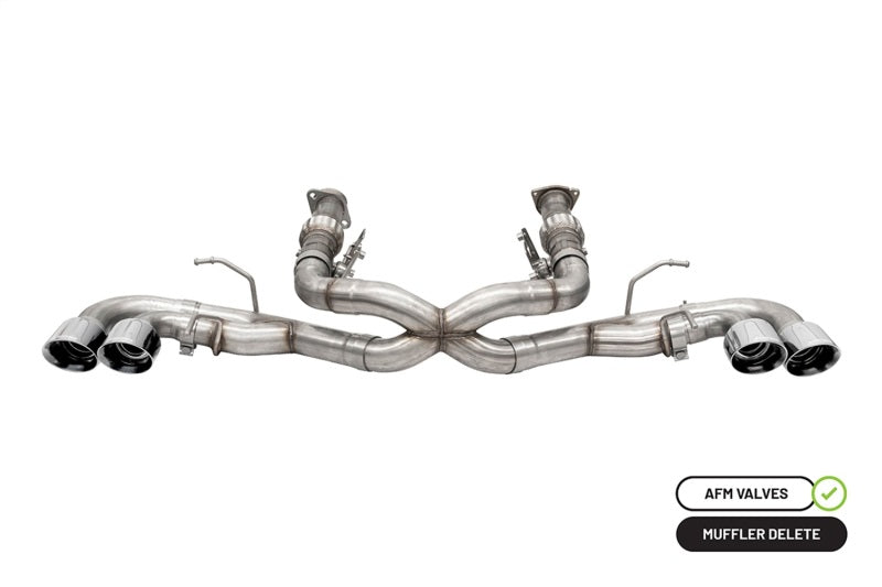 CORSA Performance Corsa 20-25 Corvette C8 3in Xtreme Cat-Back Exhaust 4.5in Pol Quad Tips - Integrates stock AFM Valve