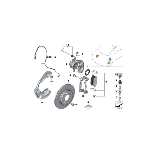 Genuine BMW 34106864764 I01 I01 Calliper Carrier Right (Inc. i3 94Ah Rex, i3 120Ah Rex & i3s 120Ah Rex) | ML Performance US Car Parts
