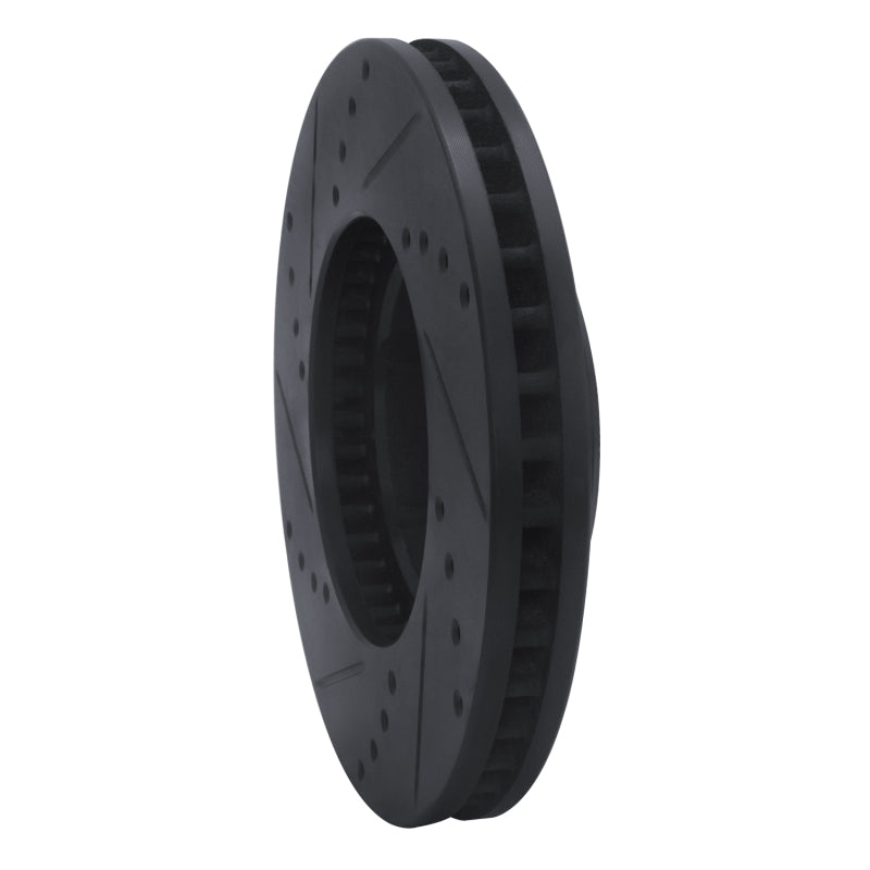 R1 Concepts R1 89-93 Toyota Pickup Front Right Drilled & Slotted Black Brake Rotor