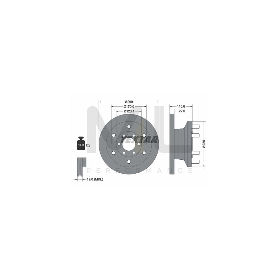 TEXTAR 93175400 Brake Disc for IVECO Daily Solid, with wheel studs, without wheel hub | ML Performance Car Parts
