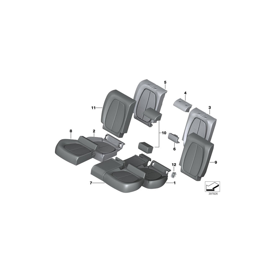 Genuine BMW 52208061947 F48 F45 Seat Cover Alcantara Left ANTHRAZIT (Inc. X1 16d, 216d & 214d) | ML Performance US