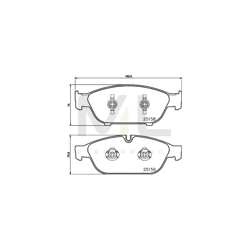 Hella 8DB 355 016-031 Brake Pad Set Not Prepared For Wear Indicator
