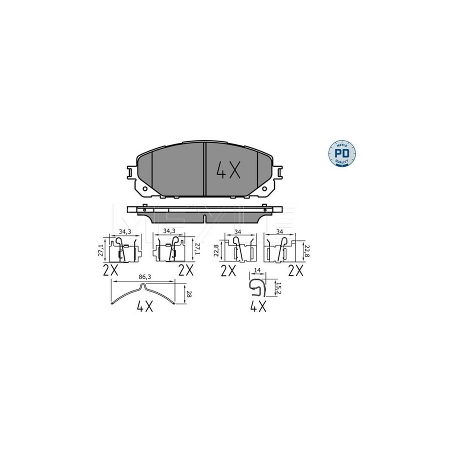 Meyle 025 220 7018/Pd Brake Pad Set For Jeep Cherokee V (Kl)