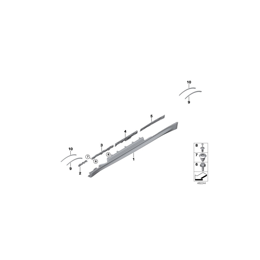 Genuine BMW 51778054322 F82 F83 Supporting Ledge Right (Inc. M4 GTS, M4 GT4 & M4 CS) | ML Performance US Car Parts