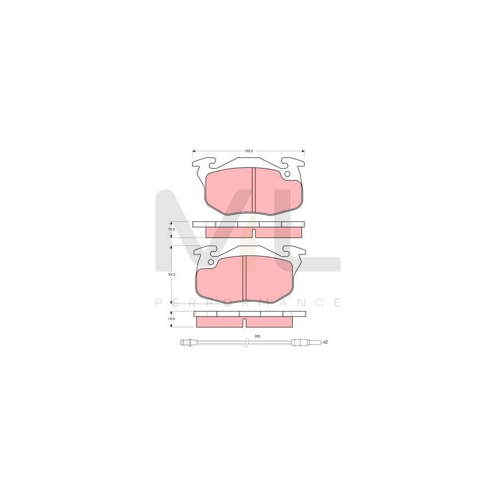 TRW Gdb1079 Brake Pad Set Incl. Wear Warning Contact | ML Performance Car Parts