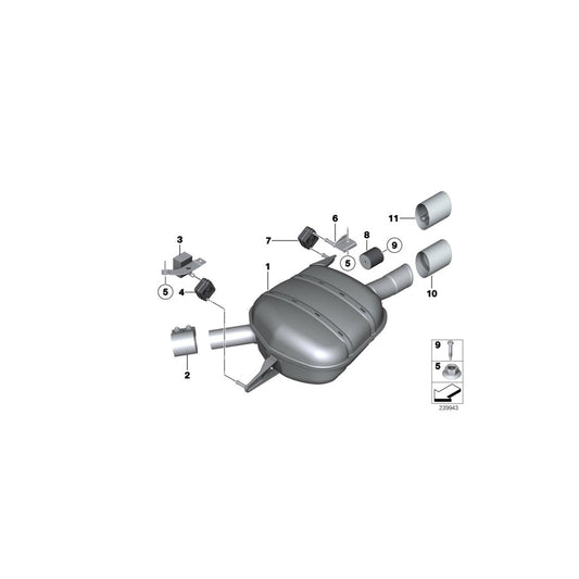 Genuine BMW 18308643632 F12 F13 F06 Bracket, Resonator, Rear Right (Inc. 640i) | ML Performance US Car Parts