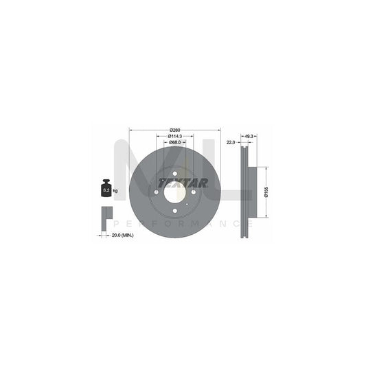 TEXTAR 92109300 Brake Disc Internally Vented, without wheel hub, without wheel studs | ML Performance Car Parts