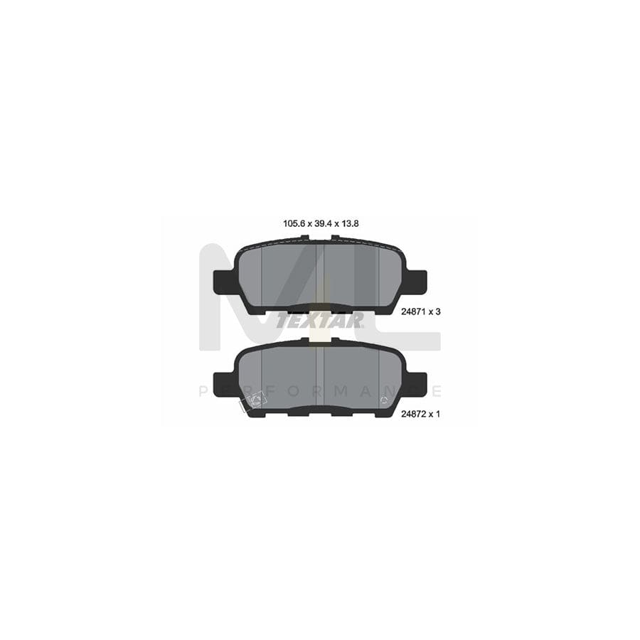 TEXTAR 2487101 Brake pad set with acoustic wear warning | ML Performance Car Parts