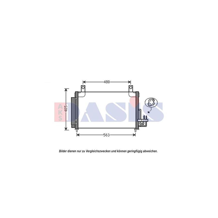 AKS Dasis 512078N Air Conditioning Condenser for KIA Rio