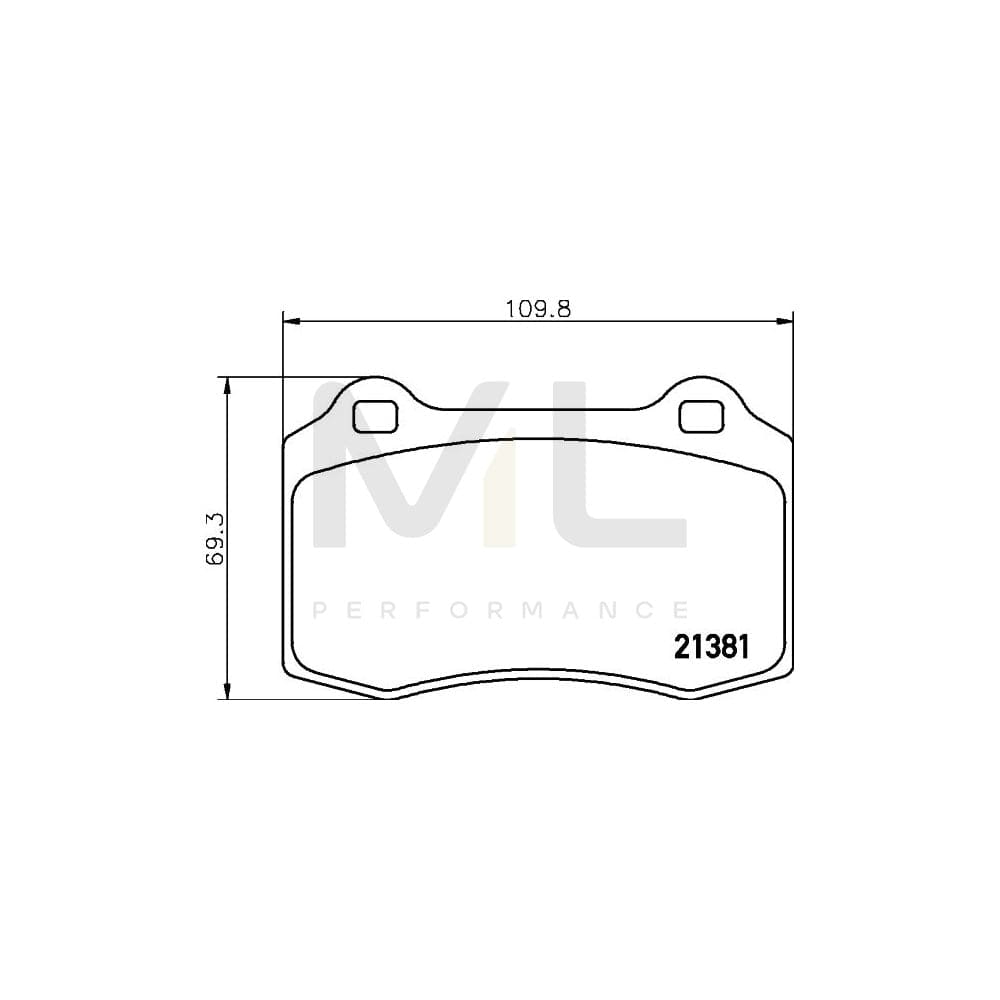 Hella 8DB 355 006-591 Brake Pad Set Not Prepared For Wear Indicator