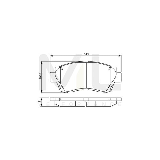 Bosch 0986495341 Brake Pad Set Excl. Wear Warning Contact, With Mounting Manual BP1630 | ML Performance Car Parts