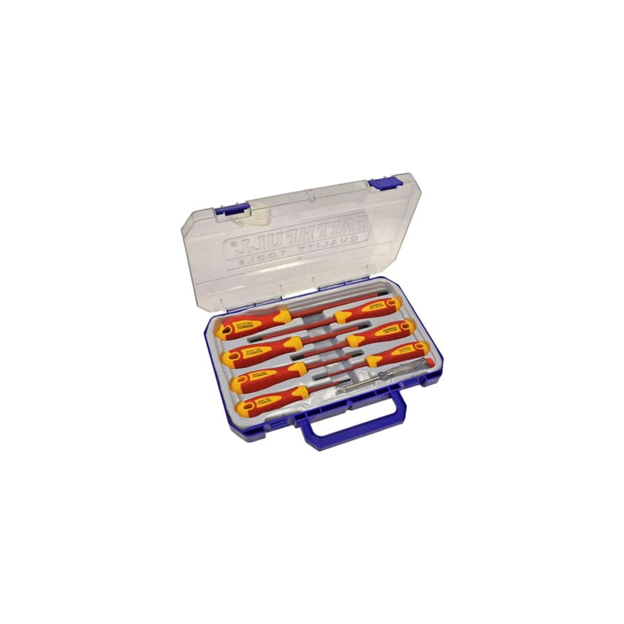 Faithfull FAISDVDESET8 VDE Soft Grip Screwdriver Set (Case), 8 Piece