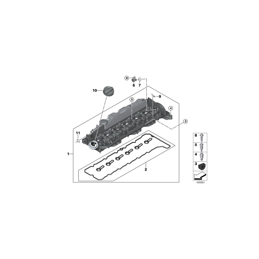 Genuine BMW 11128575408 G05 G11 G31 Cylinder Head Cover (Inc. X6 M50dX, X5 M50dX & 750LdX) | ML Performance US Car Parts
