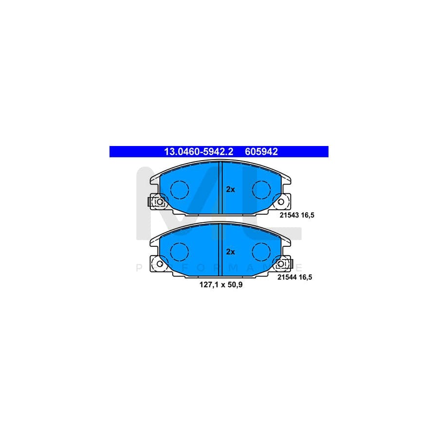 ATE 13.0460-5942.2 Brake pad set with acoustic wear warning