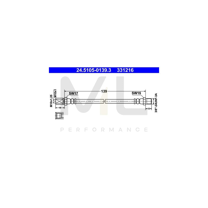 ATE 24.5105-0139.3 Brake Hose 139mm
