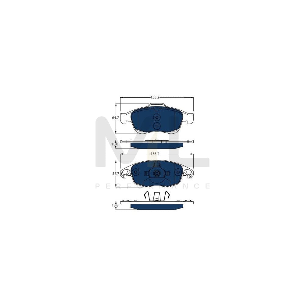 TRW Gdb1690Bte Brake Pad Set Not Prepared For Wear Indicator | ML Performance Car Parts