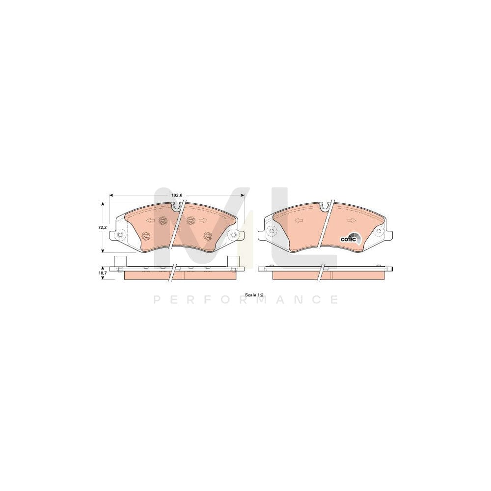 TRW Cotec Gdb1898 Brake Pad Set Prepared For Wear Indicator, With Brake Caliper Screws, With Accessories | ML Performance Car Parts