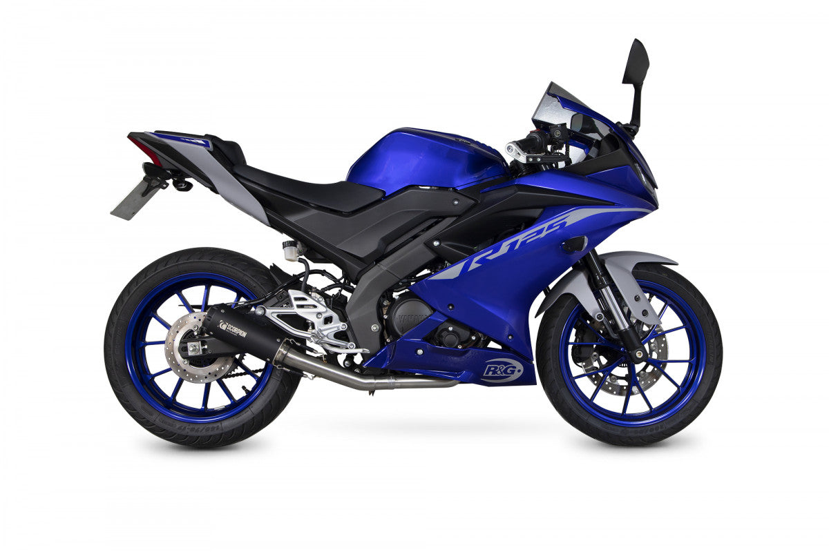 Scorpion PYA115SYSBCER Yamaha YZF-R125 Red Power Full System - Black Ceramic Coated Sleeve | ML Performance US US