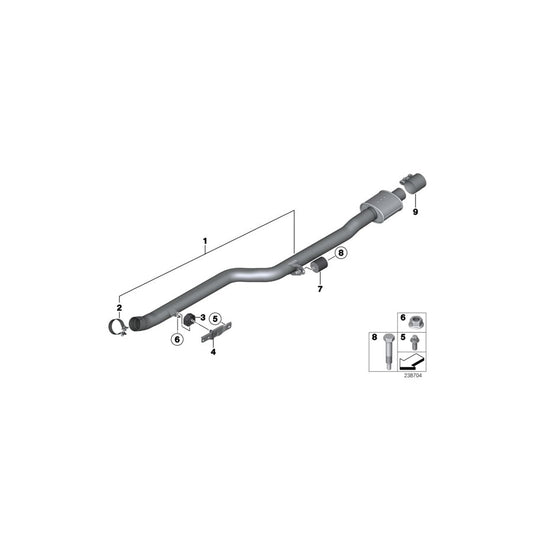 Genuine BMW 18308614938 F25 F26 Exhaust Pipe Front Silencer (Inc. X3 35iX & X4 35iX) | ML Performance US Car Parts