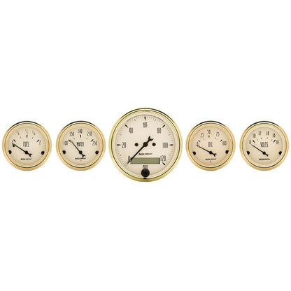 AutoMeter Gauge Kit 5 Pc. 3-1/8in. & 2-1/16in. Elec. Speedometer Golden Oldies