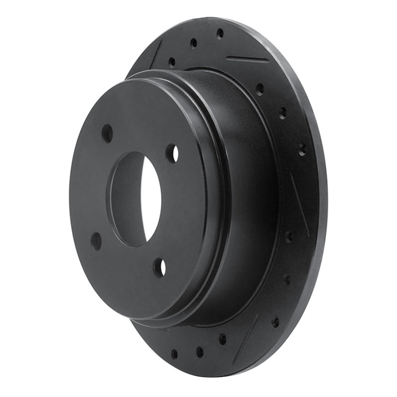 R1 Concepts R1 90-92 Infiniti M30 Rear Left Drilled & Slotted Black Brake Rotor