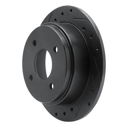 R1 Concepts R1 90-92 Infiniti M30 Rear Left Drilled & Slotted Black Brake Rotor