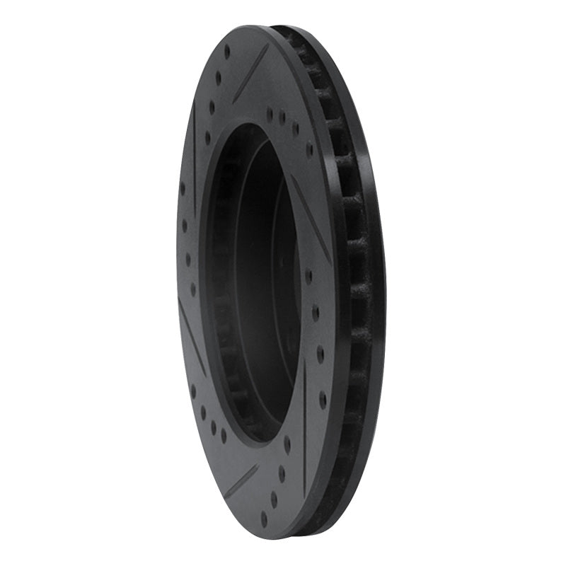 R1 Concepts R1 88-07 Dodge Colt Front Right Drilled & Slotted Black Brake Rotor