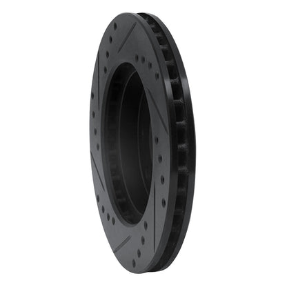R1 Concepts R1 88-07 Dodge Colt Front Right Drilled & Slotted Black Brake Rotor