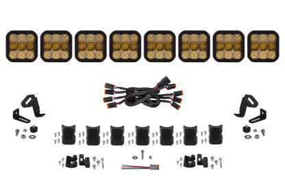 Diode Dynamics SS5 Pro Universal CrossLink 8-Pod Lightbar - Yellow Combo