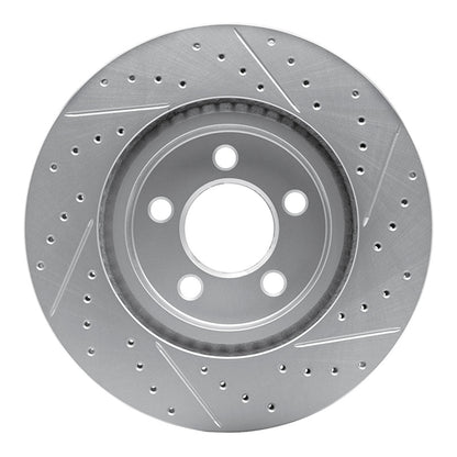 R1 Concepts R1 06-08 Jaguar S-Type Rear Left Drilled & Slotted Geo-Carbon Rotor