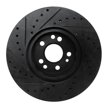 R1 Concepts R1 91-99 Mercedes-Benz S350 Front Right Drilled & Slotted Black Brake Rotor