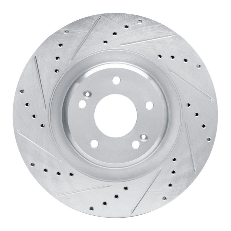 R1 Concepts R1 19-22 Hyundai Veloster N Front Left Drilled & Slotted Silver Brake Rotor
