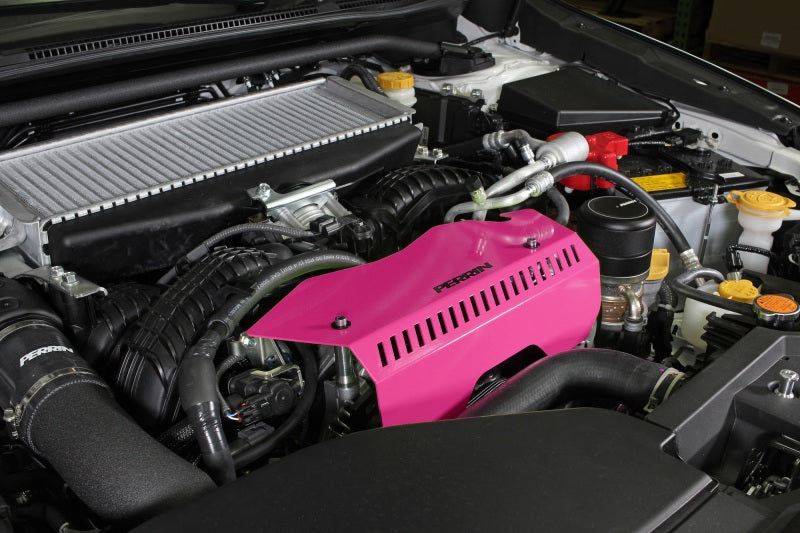 Perrin Performance PERRIN 22-26 Subaru WRX Pulley Cover - Hyper Pink (TALL - For Use w/o PERRIN AOS)