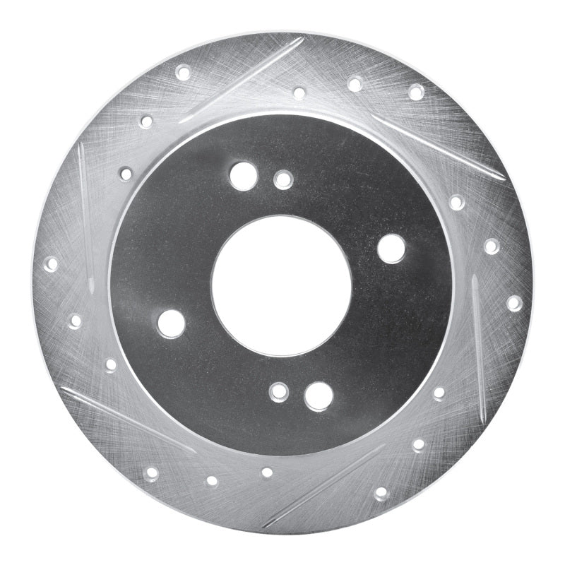 R1 Concepts R1 82-88 Nissan 200SX Rear Left Drilled & Slotted Silver Brake Rotor