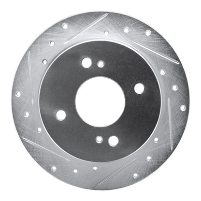R1 Concepts R1 82-88 Nissan 200SX Rear Left Drilled & Slotted Silver Brake Rotor