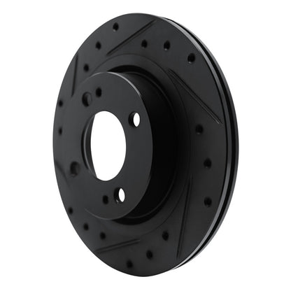 R1 Concepts R1 16-25 Dodge Attitude (Mexico) Front Left Drilled & Slotted Black Brake Rotor