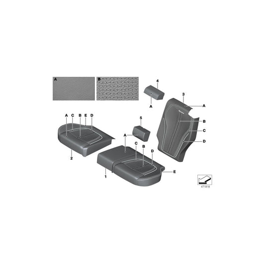 Genuine BMW 52207989252 F15 Cover Backrest, Leather, Rear Right INDIVIDUAL (Inc. X5 25d, X5 40dX & X5 35iX) | ML Performance US