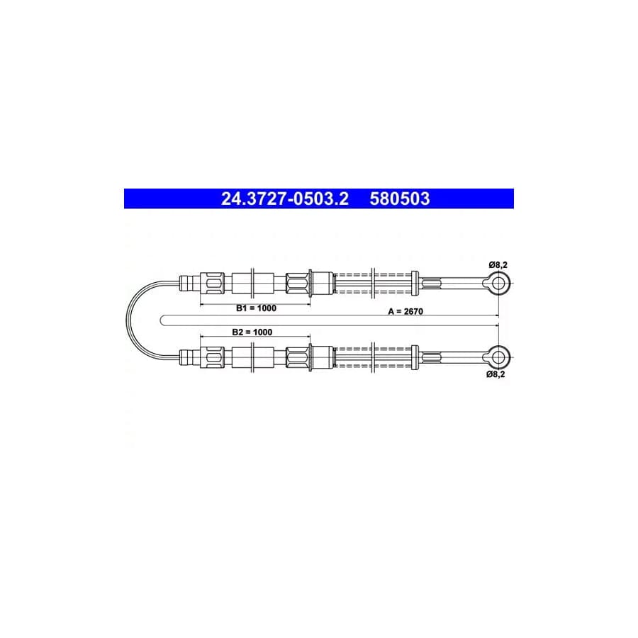 ATE 24.3727-0503.2 Hand Brake Cable