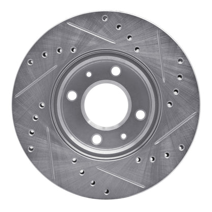 R1 Concepts R1 12-25 Dodge Attitude (Mexico) Front Left Drilled & Slotted Silver Brake Rotor