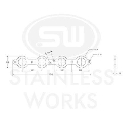 Stainless Works Chevrolet LS1/LS6 Round Port Header 304SS Exhaust Flanges 1-3/4in Primaries